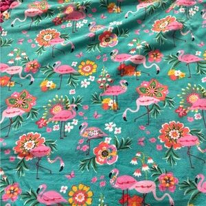 Flamingo / Floral Patterned Fabric Hand Tied
